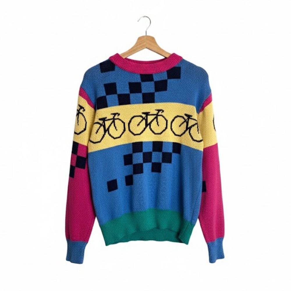 Vintage Bicycle Pattern Sweater